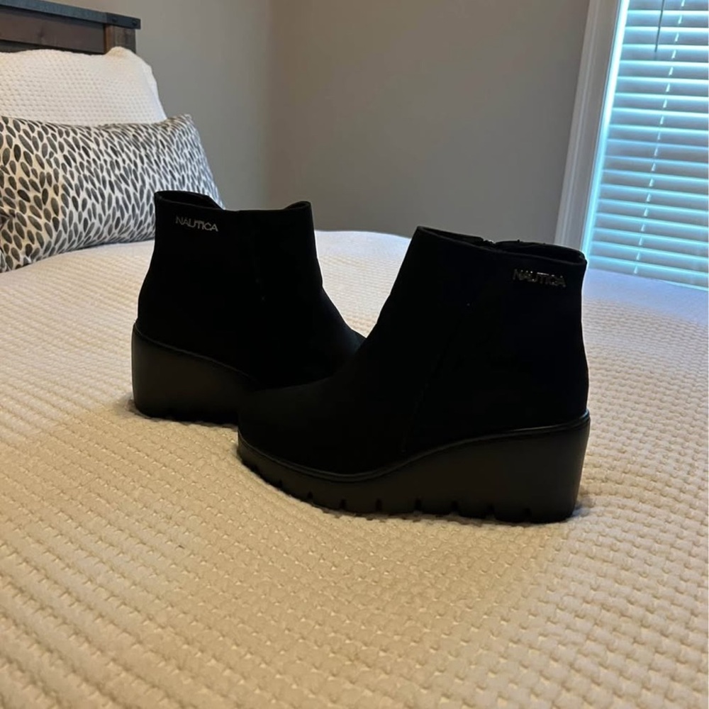 Nautica Black Platform Ankle Boots